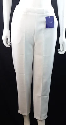 Autonomy Herringbone White Ankle Grazers Trousers Size 10 NEW 100% Polyester - Image 1 of 4