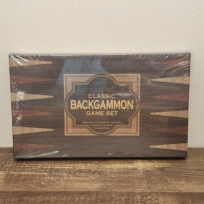 SEALED Classic Backgammon Game Set Travel Size Solid Wood Game Pieces - Image 1 of 3