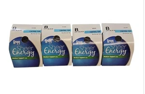 4 Pair LEGGS Sheer Energy Medium Support Control Top Off Black Size B 65205 - Picture 1 of 3