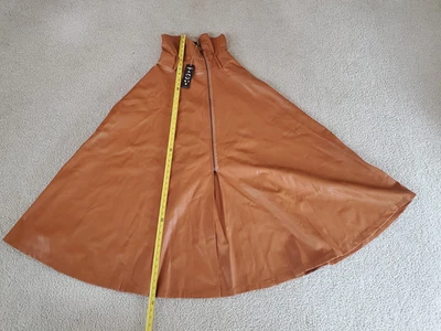 Maxi Falda Larga Línea A Ancha Imitación Cuero Cintura Estructurada Talla 40 Para Mujer E21 Foto 1 de 4