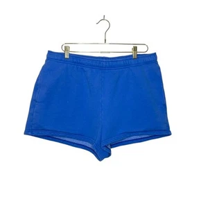 Aritzia TNA Cozy Boyfriend Sweat Shorts Damen XL blau Fleece bequeme Activewear - Bild 1 von 8