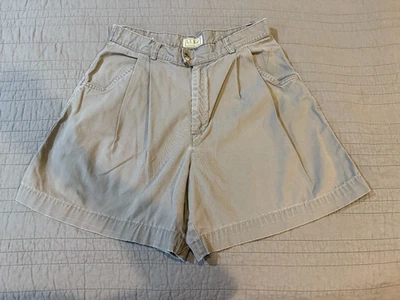 Женские винтажные LL BEAN плиссированные когти 42 молнии бежевый шорты сделано в США размер 12 (31 x 6) - Изображение 1 из 4