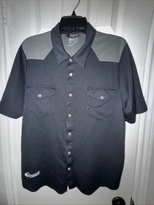 Pearl Izumi Shirt Men's Large Short Sleeve Pearl Snap Black Jersey - Picture 1 of 10