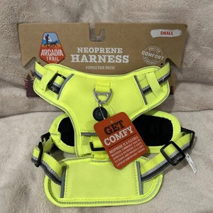 Arcadia Trail Neoprene Padded Reflective Dog AT21Harness Neon Yellow Padded Sz S - Picture 1 of 5