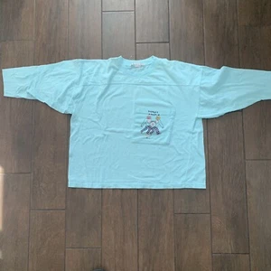 Swatch Boxy Top Vintage 80s Aqua Front Pocket size 'BIG' by Steven Guarnaccia - Picture 1 of 7