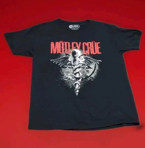 MOTLEY CRUE T-Shirt Lg Black Band Logo Graphic Global Merchandising Services - Picture 1 of 9