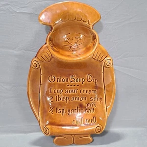 Vintage Onion Soup Dip Serving Tray Embossed Recipe Calif USS S 8 Good Condition - Picture 1 of 10