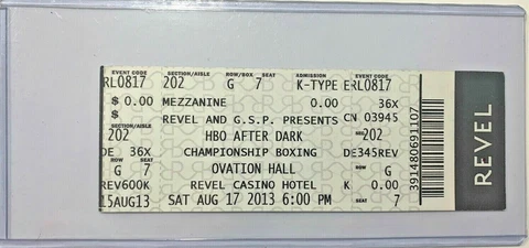 Daniel Geale vs Darrin Barker Ticket stub w/ Holder BOXING Yordenis Ugas Cover