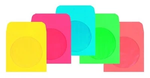 Columbian CD/DVD Sleeves, 5 x 5 Inch, Assorted Colors, 50 Count (CO849) - Picture 1 of 1