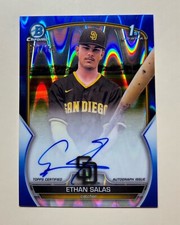 ETHAN SALAS AUTO #/150 1st Blue Raywave Refractor 2023 Bowman Chrome Prospect