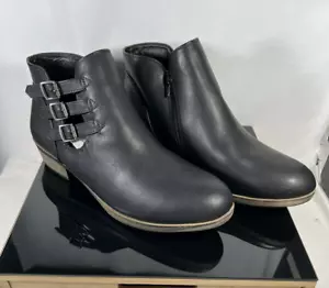 Stivaletti London Fog donna Tommy neri taglia 11 casual zip fibbia LFW-TOMMY - Foto 1 di 10