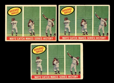 1959 Topps 464 Willie Mays 1954 Serie Mundial Captura 3 Tarjetas Béisbol Emociones G-VG Foto 1 de 2