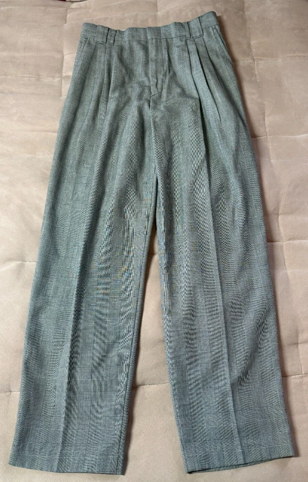 Черно-белые плиссированные прямые брюки Michael James для мальчиков размер 16 - Изображение 1 из 4