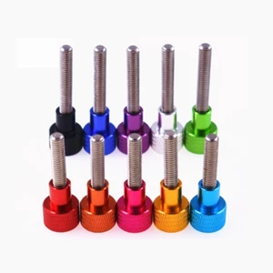 M6 gerändelte Daumenschraube Aluminium + Edelstahlgewinde Handgriff Knöpfe - Bild 1 von 12