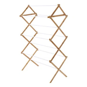 Space-Saving Collapsible Bamboo Laundry Drying Rack - Picture 1 of 6