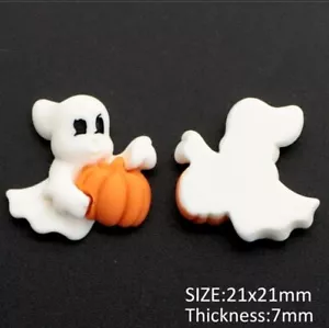 5 pc Planar Resin Flatback Hair Bow Center 1045376 Halloween pumpkin ghost 3D - Picture 1 of 1