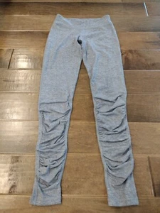 IVIVVA Girls light gray full length stretch ruched skinny leggings - size 12 - Picture 1 of 11