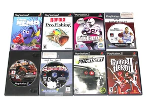PlayStaion 2 PS2 Game Lot Flatout Prostreet Guitar Hero 2 Pro Fishing NFS Carbon - Picture 1 of 13