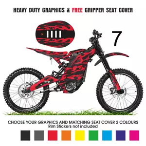 Surron Sticker Graphics set - GRAPHICS KIT - DECALS Sur-ron free seat cover 7 - Picture 1 of 11