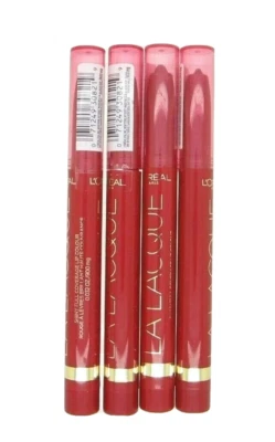 L'oreal Lip Color La Lacoque Lote de 4 Lápices Labiales Lacados Rojo #203 Foto 1 de 2