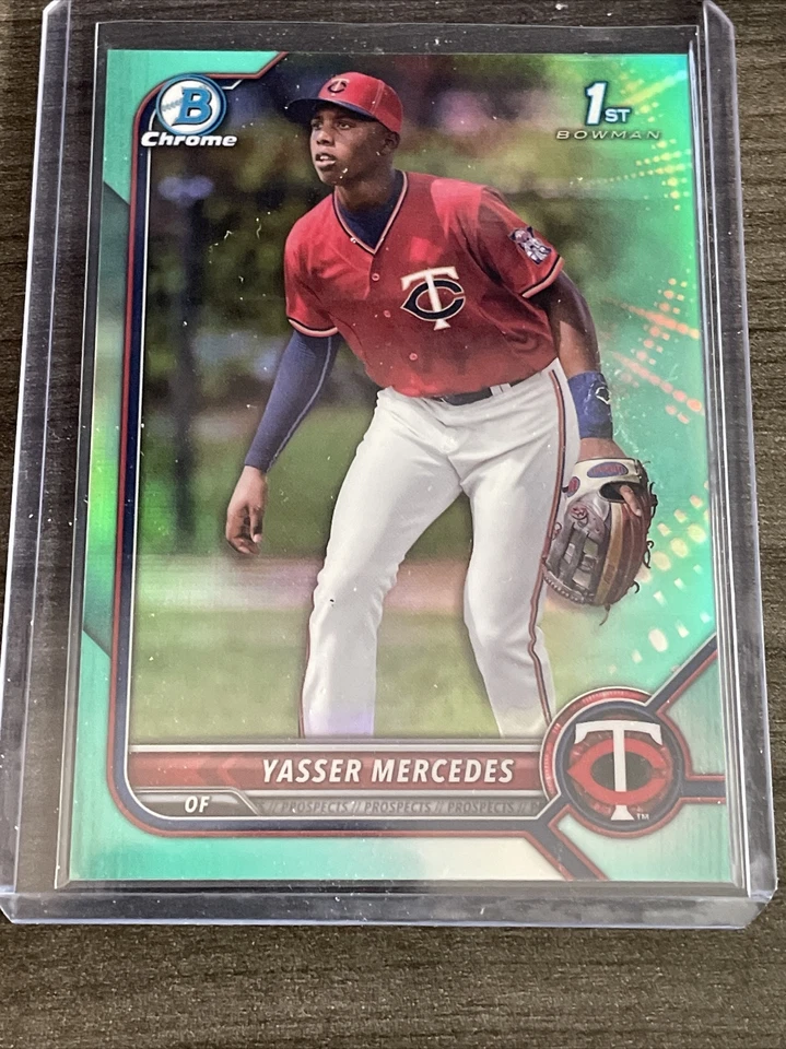 YASSER MERCEDES 2022 Bowman Chrome AQUA REFRACTOR 1st #’d 35/125 Twins Prospect - Image 1 of 2