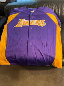 Los Angeles Lakers Knopfleiste majestätisches Trikot 2000 Finale Vintage Kobe Shaq 1. - Bild 1 von 3