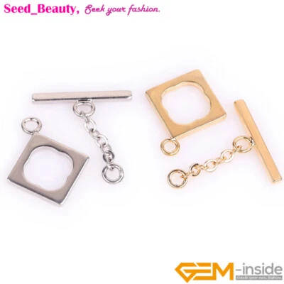 14K Gold Filled Toggle Bar Square Clasps For Bracelet Necklace Jewelry Making - Image 1 of 4