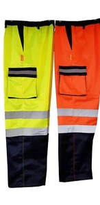Pantaloni da lavoro uomo bicolore hi-vis alta visibilità policotone cargo combattimento - Foto 1 di 1