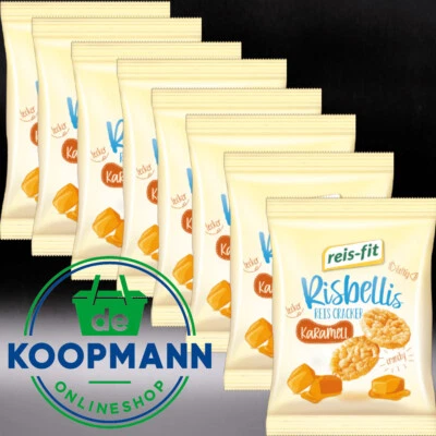 8x reis-fit Risbellis Reiscracker Karamell 40g lecker luftig crunchy - Bild 1 von 4