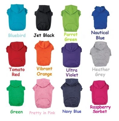 ZACK & ZOEY & CASUAL CANINE Dog Hoodies Bright Soft Cotton Hooded Sweatshirt For Dogs Choose Size & Color