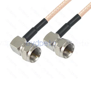 F male to male R/A right angle 90 degree RG179 cable 75ohm Pigtail for TV Video - Picture 1 of 4