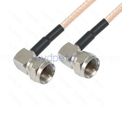 F male to male R/A right angle 90 degree RG179 cable 75ohm Pigtail for TV Video - Image 1 of 4