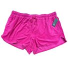 Women's Plus Size High-Rise Towel Terry Dolphin Shorts - Wild Fable Pink 2X
