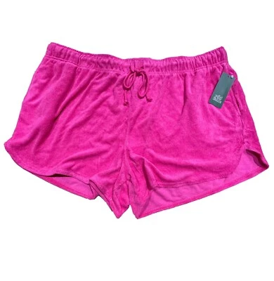 Pantalones Cortos Para Mujer Talla Grande Toalla de Tiro Alto Terry Dolphin - Wild Fable Rosa 3X Foto 1 de 2