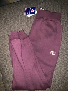 NWT Big Kid's Champion Premium Fleece Jogger Pants Raisin Purple Sz M & L $45 - Foto 1 di 4