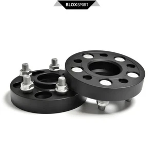 2x25mm 5x100 CB56.1 M12x1.25 Studs Nuts for Subaru BRZ Forged Black Wheel Spacer - Picture 1 of 10
