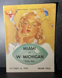 VTG College Football Program Miami Vs W. Michigan October 14 1950 Nice - Picture 1 of 5