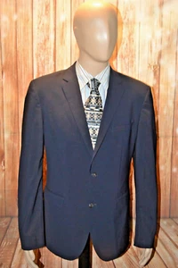 Hugo Boss Men Stretch Wool Blend Navy Blue 2 Button Sports Coat Sz 40R - Picture 1 of 14