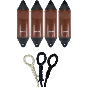 4 x Guardabarros de barco HURRICANE Vortex: marrón PM01 - EXTREMO EMPALMADO LIBRE CUERDA DE 10 MM - Imagen 1 de 2