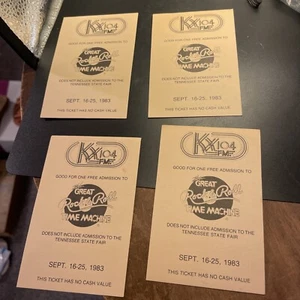 Biglietto X4 1983 State Fair of Tennessee Ingresso al Rock And Roll Time Machine - Foto 1 di 3