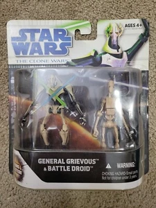 Sealed Star Wars Clone Wars General Grievous & Battle Droid 2 Pack New Hasbro - Picture 1 of 8