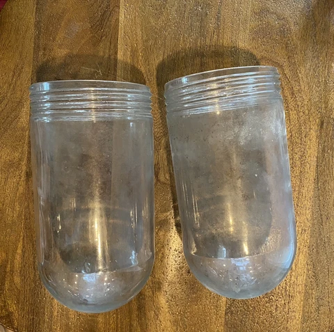 Antique Industrial GLASS for gas station street light Architectural Salvage Cover