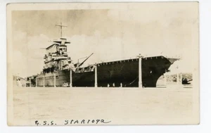 1925-27 Postcard Rppc U S S Startoga Lexington Class Navy Aircraft Carrier - Picture 1 of 3