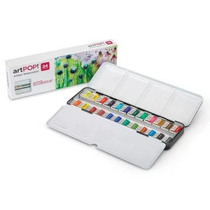 artPOP! Watercolor Half Pan Set, 24 Half Pans, Highly Pigmented, Lightfast, W... - Picture 1 of 7