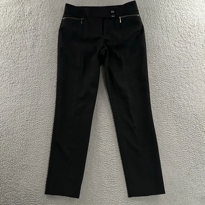 Pantalones para mujer Classiques Entier negros talla 2 tiro medio bolsillos con cremallera poliéster lana Foto 1 de 4