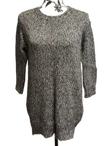 Maglione lungo Minnie Rose grigio metallizzato cerniera laterale rifiniture in pelle taglia S - Foto 1 di 14