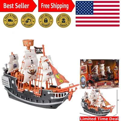 Versátil barco pirata de 10 pulgadas en rojo o negro - regalo ideal para niños aventureros Foto 1 de 4