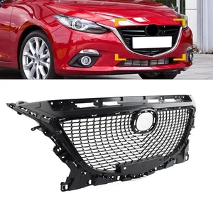 Diamond Style Front Middle Bumper Mesh Grille For Mazda 3 Axela 2014-2016 - Picture 1 of 12