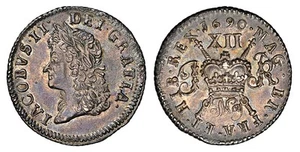 IRELAND. 1690 May AR Shilling. NGC PR62. S-6582 DDD. Finest Known! - Picture 1 of 1