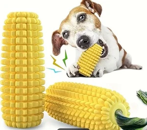 Dog Chew Toys for Aggressive Chewer Teeth Cleaning Durable Squeaky Corn Rope - Bild 1 von 7